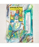ACEO Original Acrylic Painting Chad Postage Stamp Art Tristina Dietz Elm... - £11.67 GBP