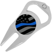 Thin Blue Line Flag Golf Ball Marker Divot Repair Tool Bottle Opener - £8.79 GBP