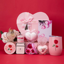 Mothers Day Gifts for Mom Wife, Lover,Heart-Shaped Pink Love Gift Basket Romanti - £28.64 GBP