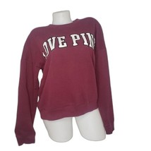 VS Victorias Secret PINK Love Pink Burgundy Sweatshirt Size Small - $24.75