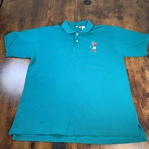 Looney Tunes Bugs Bunny Acme Clothing Co Golfing Teal Polo Shirt Vintage Large - £13.95 GBP
