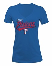 NWT NBA Detroit Pistons Women&#39;s Medium Cotton Short Sleeve V-Neck Tee Shirt - £15.78 GBP