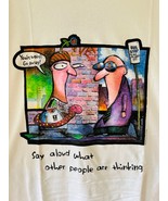 Lee Vintage Sz XL 90s Cotton Cartoon White Crew Neck Tee Shirt NEW Pullover - $20.71