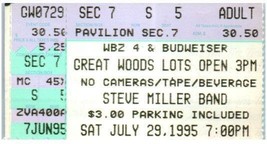 Vintage Steve Miller Band Ticket Stumpf Juli 29 1995 Mansfield Massachusetts - £28.13 GBP
