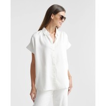 Quince Women Vintage Wash Tencel Camp Shirt Oversized Boxy Button Front White XL - £18.86 GBP