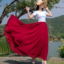 Summer Taupe Long Chiffon Skirt Women Custom Plus Size Beach Skirts image 15