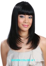 Midway Bobbi Boss MH1209 Heart 100% Indian Human Hair Wig Medium Straight Wig - £46.85 GBP