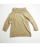 Charter Club Cowl Neck Sand Marbled Silver Metallic Thread Accent Sweate... - $273.70 MXN