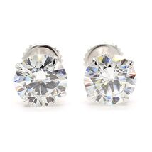 4 Cts Round Cut IGI Lab Grown Diamond/CVD Wedding Studs Earrings 14K Whi... - $2,160.00