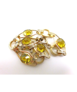 Art Deco Yellow Open Back Cadmium Glass Gold Filled Bracelet 7.5" - $90.25