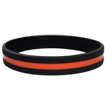 Lot of Thin ORANGE Line Silicone Wristband Bracelets - Search &amp; Rescue Personnel - £1.20 GBP+