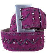 Donald Pliner Belt Fuchsia Pink Embellished Silver Metal Studs New NWT $... - $123.09 CAD