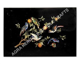 4&#39;x2&#39; Exclusive Marble Dining Center Table Top Marquetry Inlay Bird Arts H4711 - £1,064.12 GBP