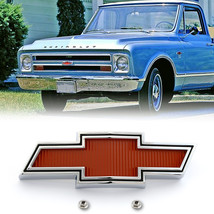 1967-1968 Chevy Truck Red Chrome Plated Bowtie Grill Emblem Badge Licens... - £35.44 GBP