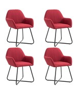 vidaXL Modern Red Wine Stool Set of 4 - Faux Leather Upholstery - $8,480.41 MXN