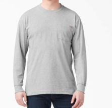 Dickies Heavyweight Long Sleeve Pocket Tee Heather Gray T-Shirt NWT - $19.59
