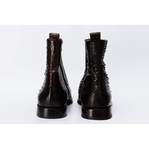 The Boss Brown Snake Zip-Up Leather Men Boot Limited Edition image 5