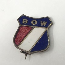 BOW Shield Pin Vintage Red White Blue B.O.W. Lapel Vintage Pin - £7.70 GBP