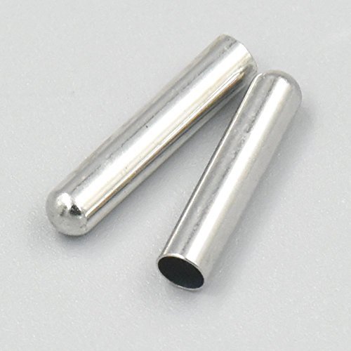 Bluemoona 100 Pcs Shoelace Bullet Metal Ends Aglet Repair Shoe Lace Tips Replace