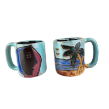Design By Mara Lot of Two Coffee Mugs Mexico - £37.88 GBP