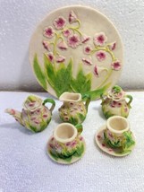 Resin Floral Miniature Tea Set - £22.57 GBP