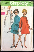 1960s Size 14 Bust 36 Evening Gown Dress Sash Stole Simplicity 8540 Pattern Maxi - $6.99