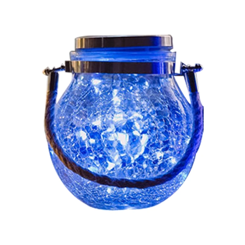 H7JB Solar Lights Outdoor Fairy Garden Christmas Lanterns Light Crack Design Gl  - £109.01 GBP