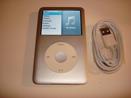APPLE  iPOD  CLASSIC  7TH GEN.   SILVER  120GB...NEW  BATTERY... - $239.99