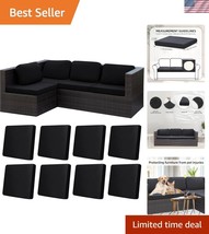 8-Piece Microfiber Outdoor Cushion Covers - Stylish Black Patio Slipcovers - $1,232.82 MXN