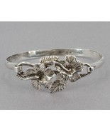 Child&#39;s 5.5&quot; Sterling Silver Hibiscus Flower Front Hook Bracelet  - £23.56 GBP