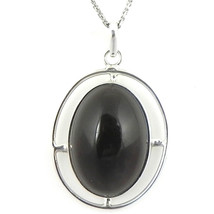 925 Sterling Silver Black Onyx Gems Handmade Pendant Necklace Women PSV-1847 - £23.05 GBP+