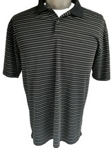 Men&#39;s Nike Golf Fit Dry Black &amp; White Striped Polo Shirt - Large - £8.85 GBP