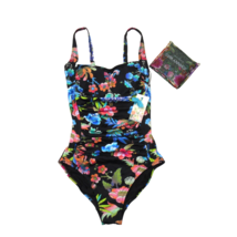 NWT Johnny Was Dreamer in Black Floral One-piece Swimsuit S + Reusable Bag - £95.17 GBP