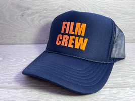 New Film Crew Navy Blue Orange Hat 5 Panel High Crown Trucker Snapback Saint - £16.41 GBP