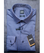 Made IN Italy HUGO BOSS Uomo Hank Kent Slim Fit Cotone Elastico Camicia ... - £54.34 GBP
