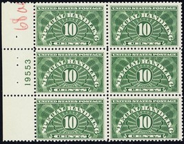 QE1b, Mint NH 10¢ Dry Printing Plate Block of Six Stamps CV $125 * Stuar... - $49.95
