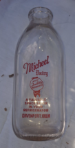 Micheel Dairy Co Davenport Iowa IA Quart Milk Bottle Vitamin D Homogenized - £33.08 GBP
