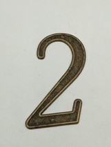 Vintage #2 Solid Brass Residential House Brass Number 4&quot;  Inch Previousl... - £5.33 GBP
