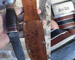 vintage Remington Dupont RH-32 fixed blade knife STACKED LEATHER leather... - $83.99