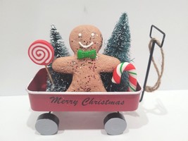 Christmas Gingerbread Man Peppermint Wagon Cookie Candy Ornaments 4.5&quot; - £13.23 GBP