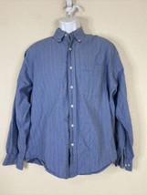 Keeler Bay Men Size L Blue Striped Button Up Shirt Long Sleeve Pocket - $11.30