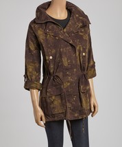 NWOT Willow &amp; Clay Black &amp; Army Tie-Dye Funnel Collar Cotton Coat with Hood - $19.79