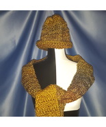 Hat and Scarf Set in Golden Browns by Mumsie of Stratford - £19.66 GBP