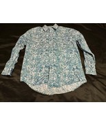Panhandle Rough Stock Pearl Snap Shirt Men’s M Blue Green Paisley Western - $33.19 CAD