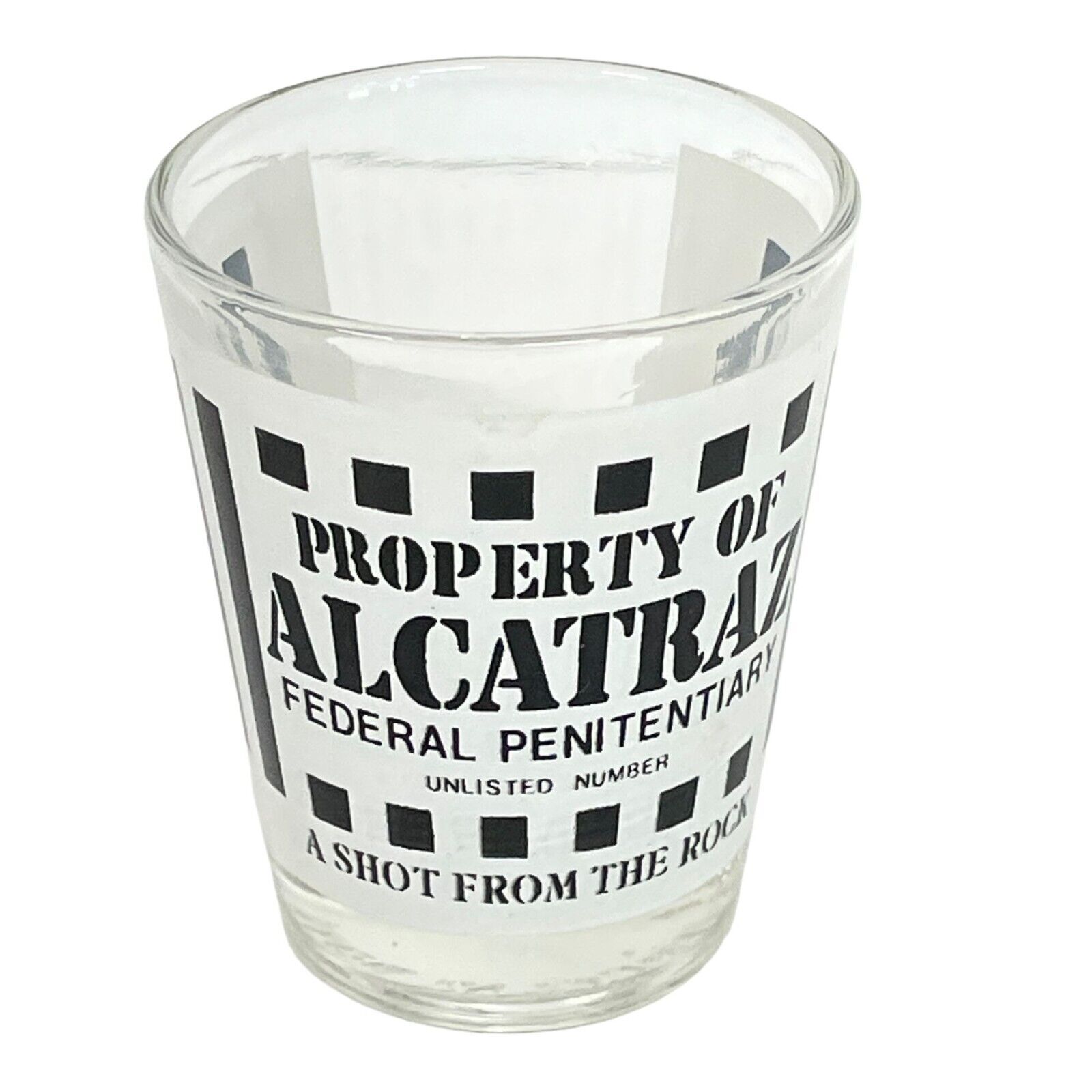 Shot Glass Property of Alcatraz Federal Penitentiary A Shot From The Rock - £8.54 GBP