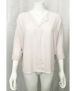 Lord &amp; Taylor V Neck Top Hi Lo Hem 424 Fifth 3/4 Sleeves Pink Blouse siz... - $17.73