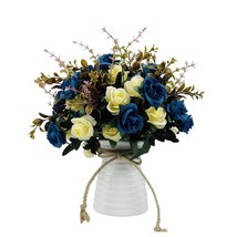 Artificial Flowers With Vase Faux Flower Arrangements For Table Decor Table Cent - £38.48 GBP