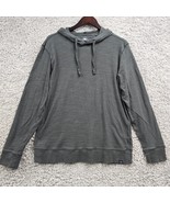 Faherty Sunwashed Slub Hoodie Mens Large Gray Long Sleeve Pullover Stretch - $22.72