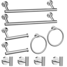 10-Pieces Brushed Nickel Bathroom Accessories Set, Stainless Steel Bathroom Hard - £38.48 GBP