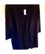 Simply Emma Women&#39;s Cardigan Sweater Black Long Sleeve Open Front Plus 1... - $28.70